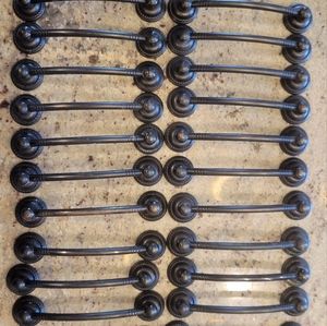 Set of 23 Kitchen Cabinet Drawer Pulls Dark Brown